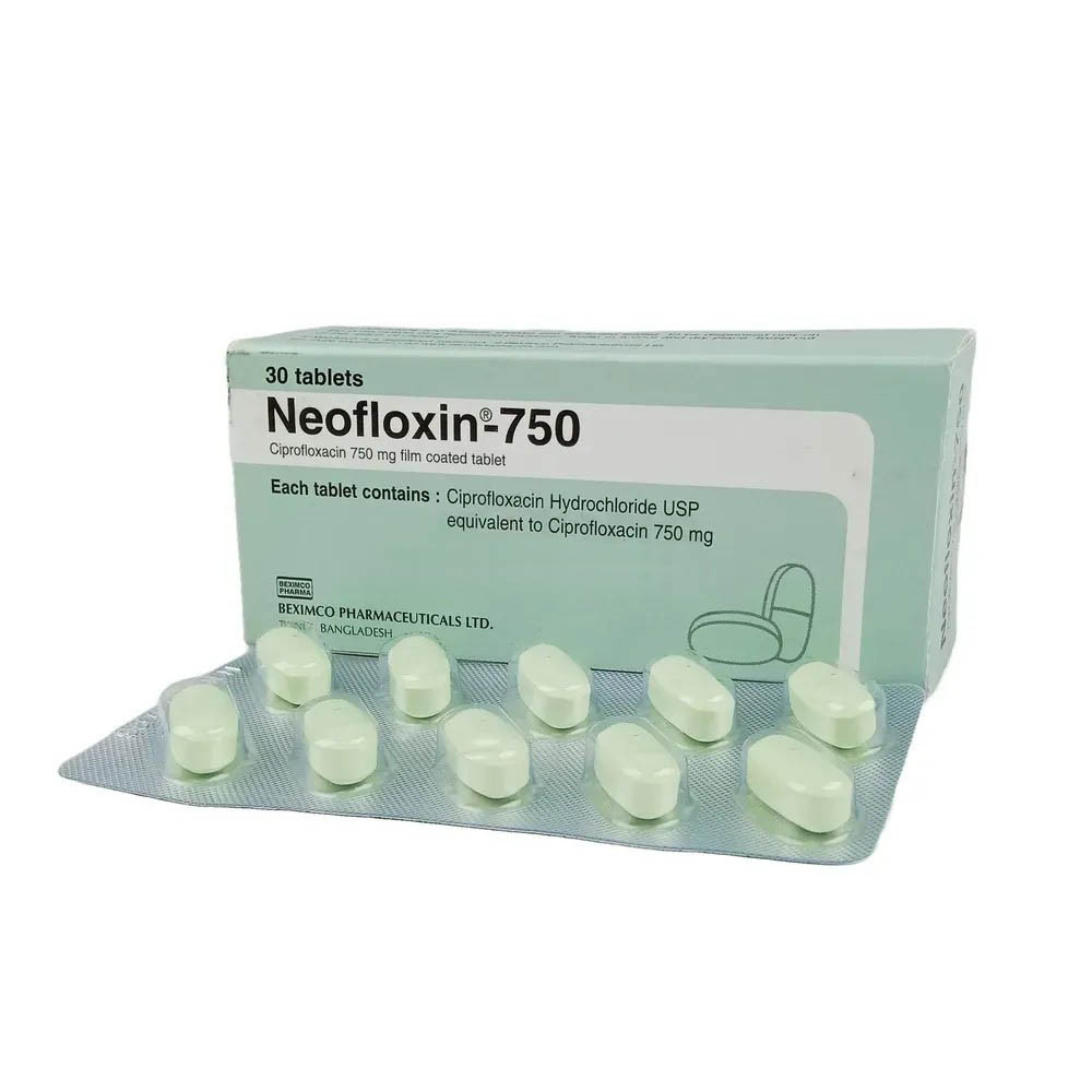 Pack Image: Neofloxin 750 mg Tablet (3 x 10)