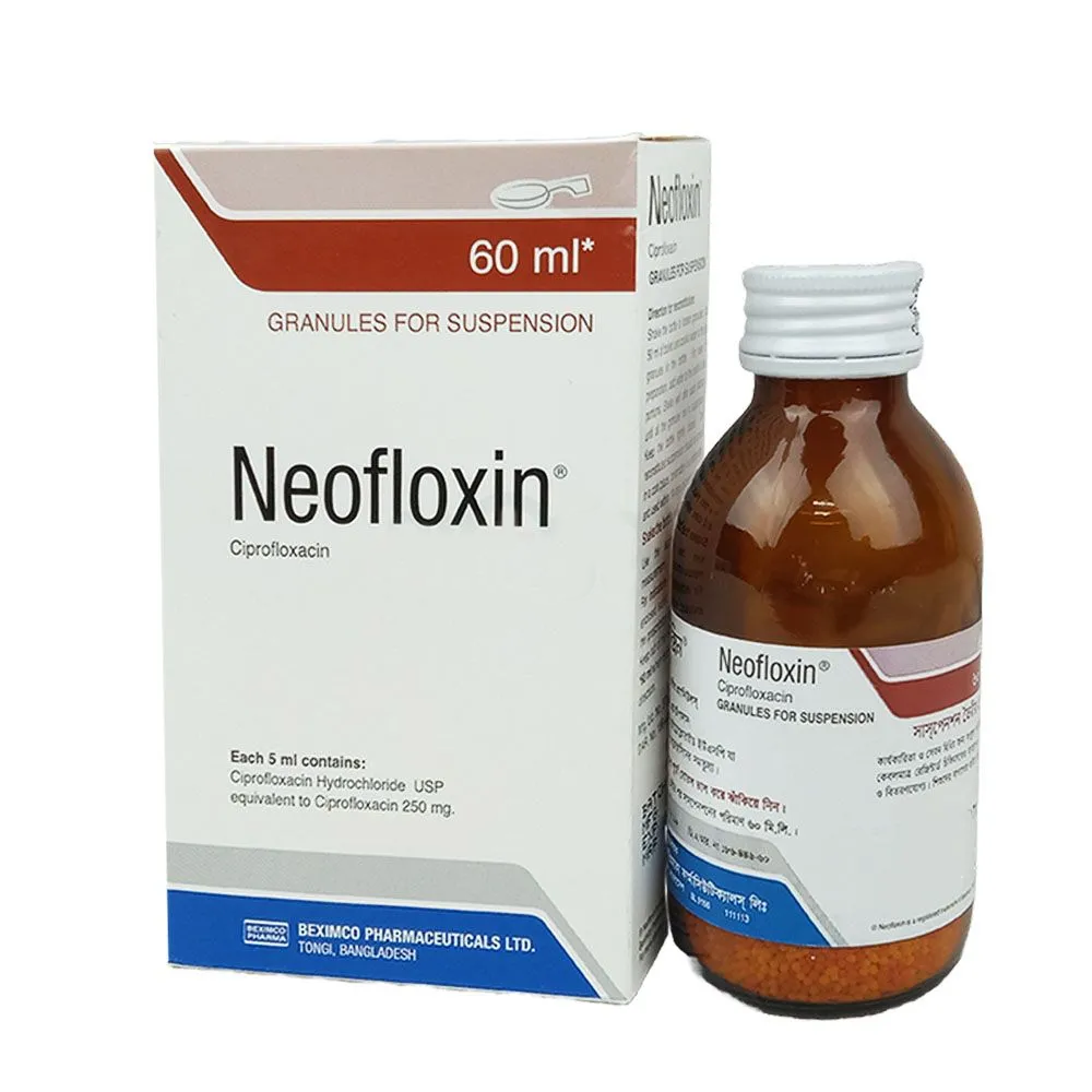 Pack Image: Neofloxin 250 mg Suspension (60 ml bottle)