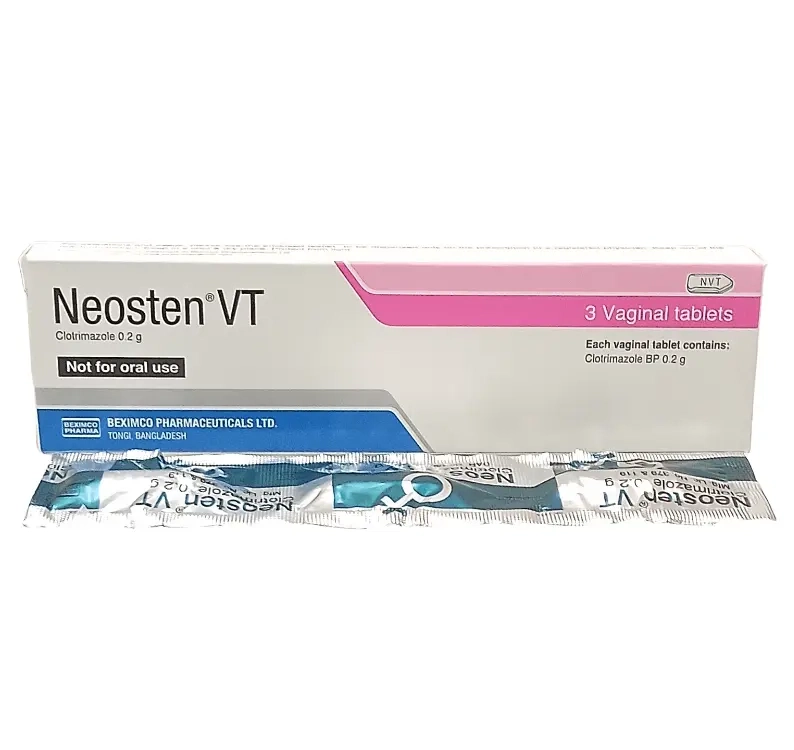Pack Image: Neosten VT 200 mg Vaginal Tablet (1 x 3)