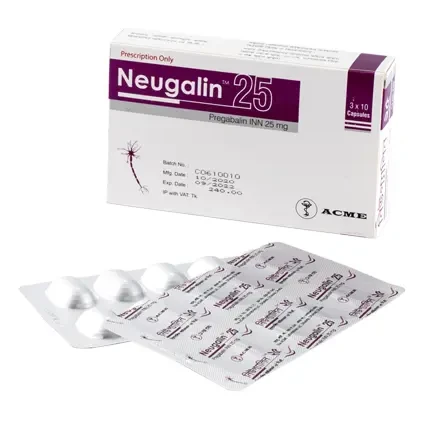 Pack Image: Neugalin 25 mg Capsule (3 x 10)