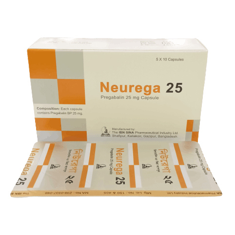 Pack Image: Neurega 25 mg Capsule (5 x 10)