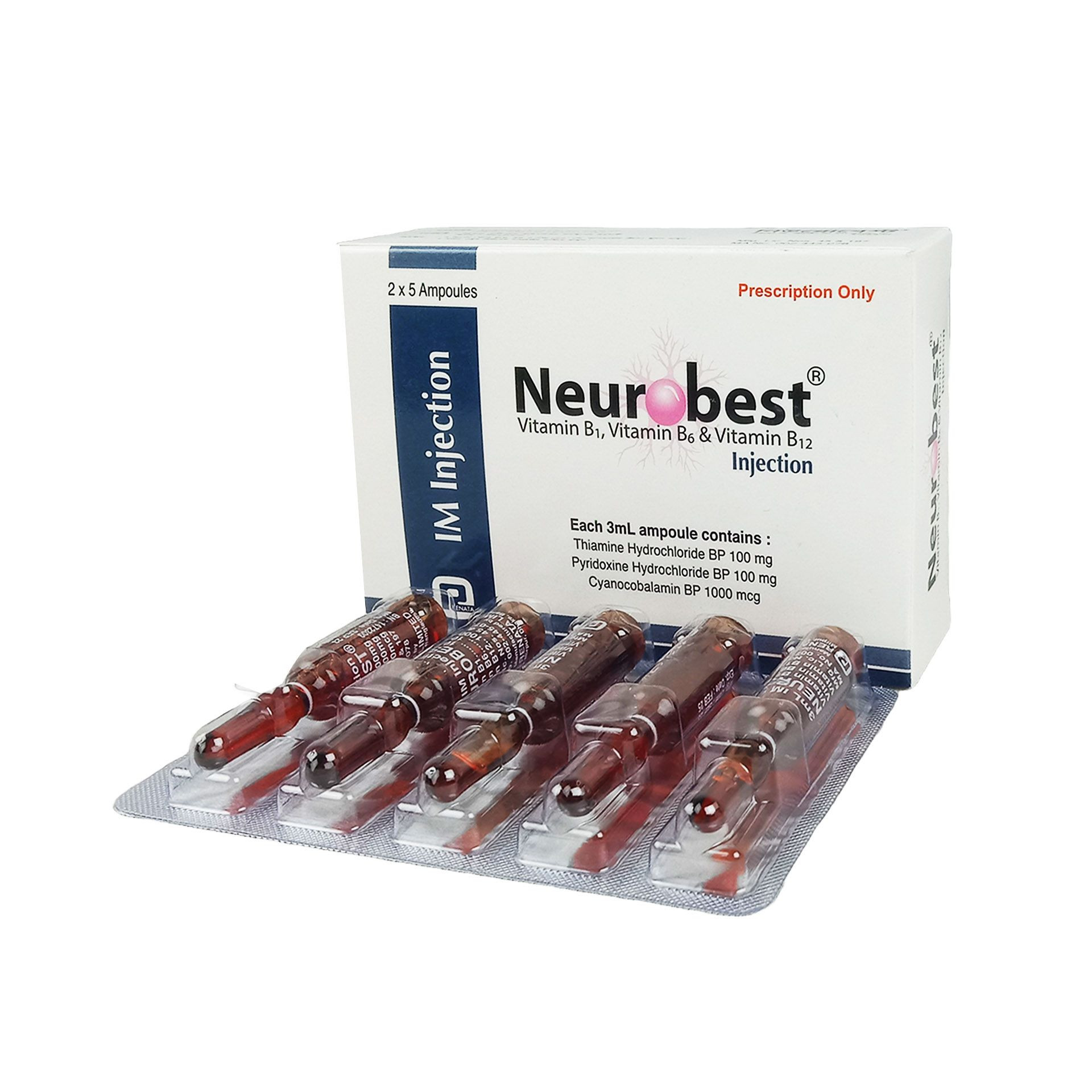 Pack Image: Neurobest (100 mg Injection (3 ml ampoule)