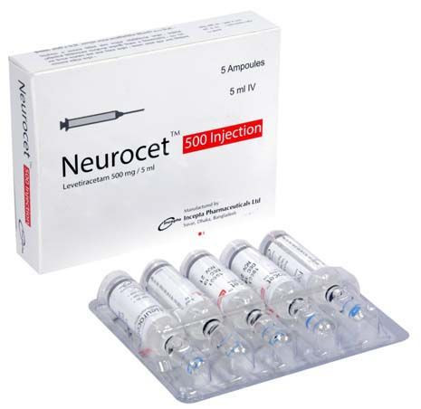 Pack Image: Neurocet 500 mg Injection (5 ml ampoule)