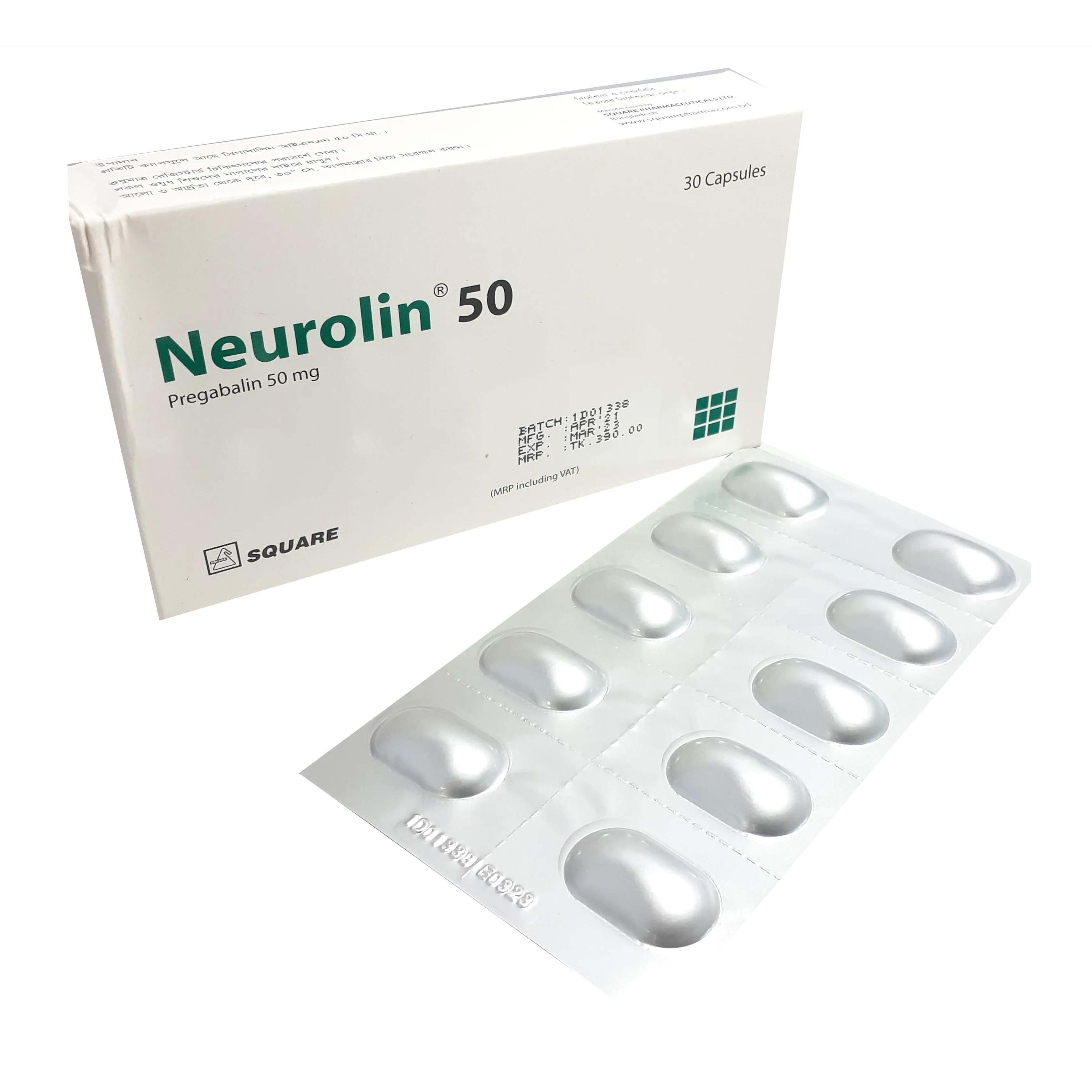 Pack Image: Neurolin 50 mg Capsule (3 x 10)