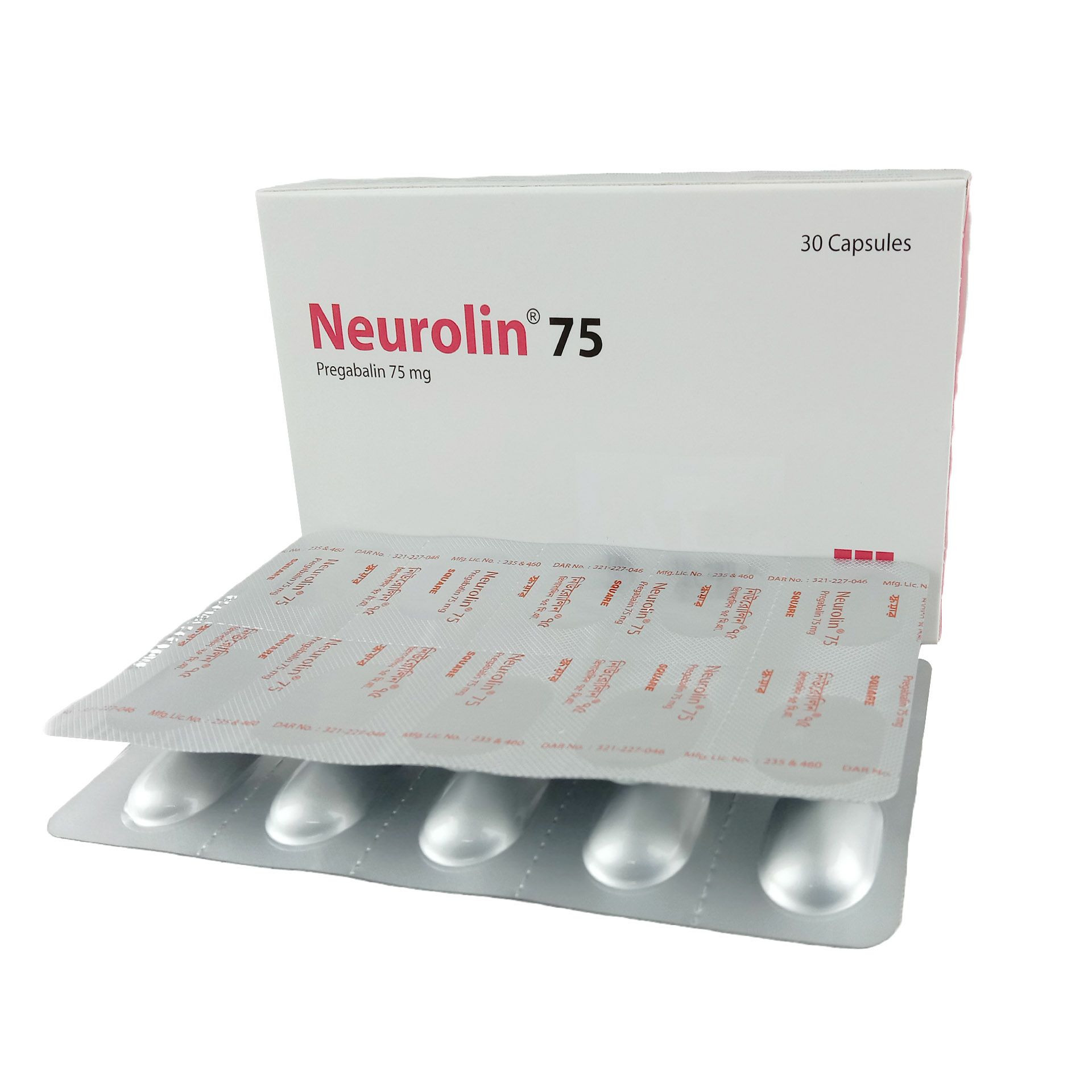 Pack Image: Neurolin 75 mg Capsule (3 x 10)