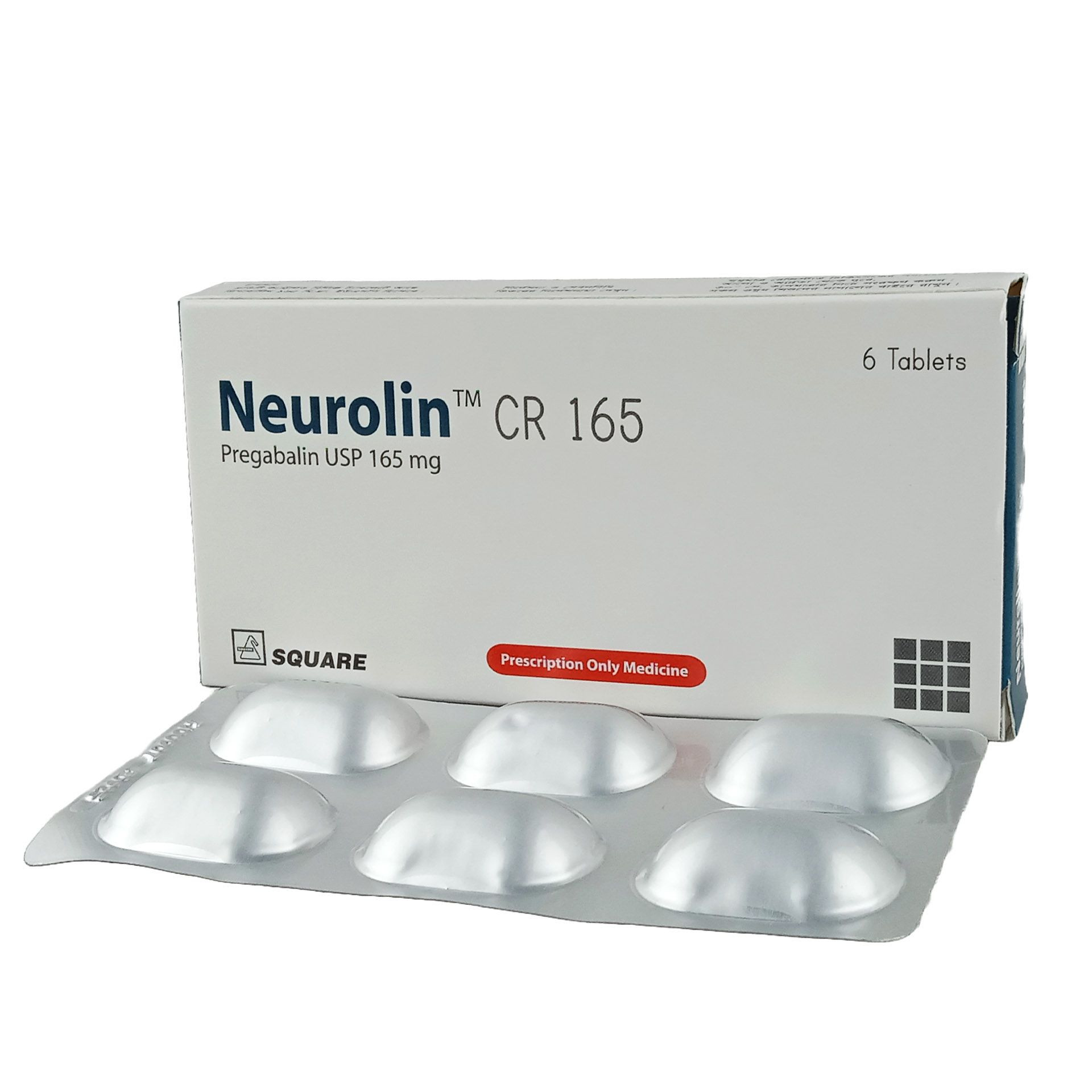 Pack Image: Neurolin CR 165 mg Tablet (1 x 6)