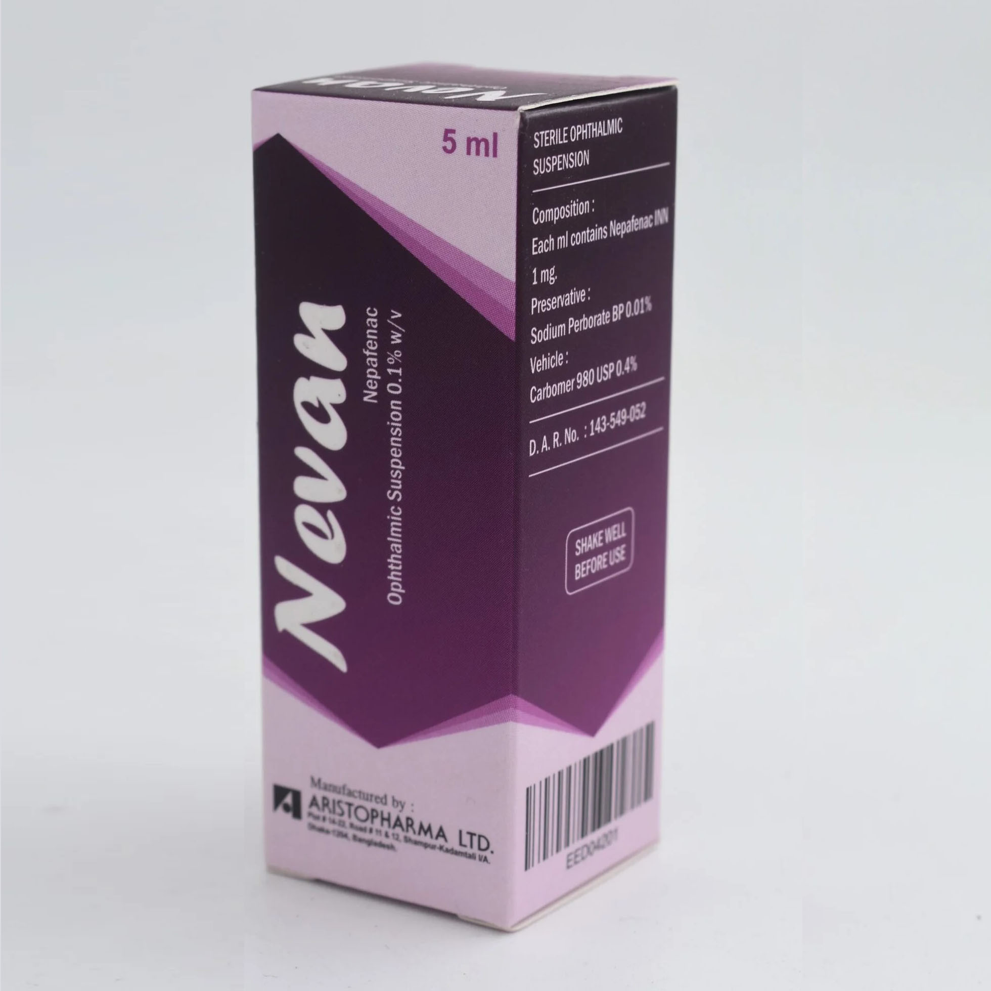 Pack Image: Nevan 0.1% Suspension (5 ml drop)