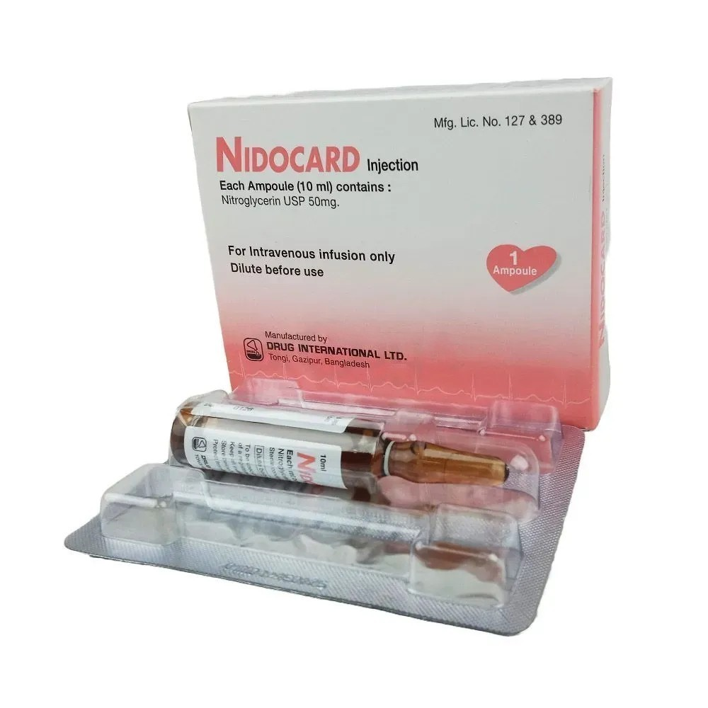 Pack Image: Nidocard 50 mg Injection (10 ml ampoule)