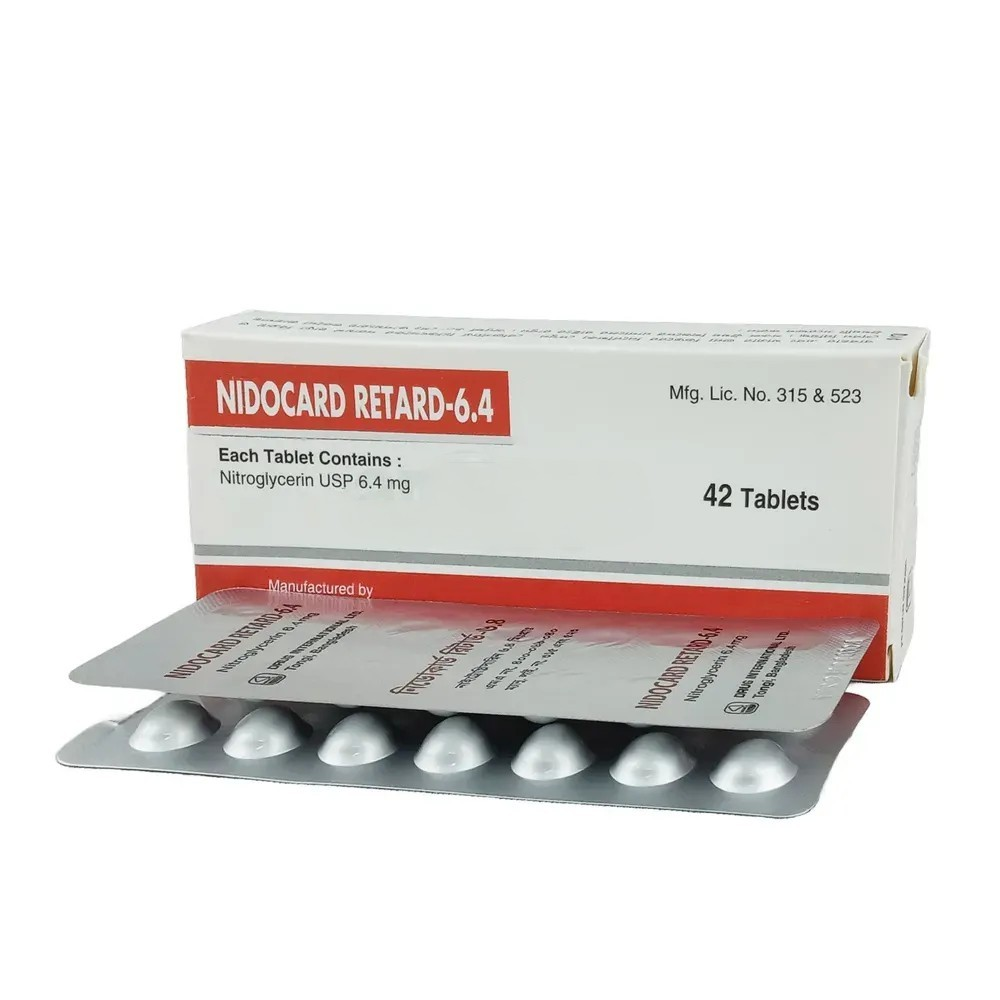 Pack Image: Nidocard Retard 6.4 mg Tablet (4 x 14)