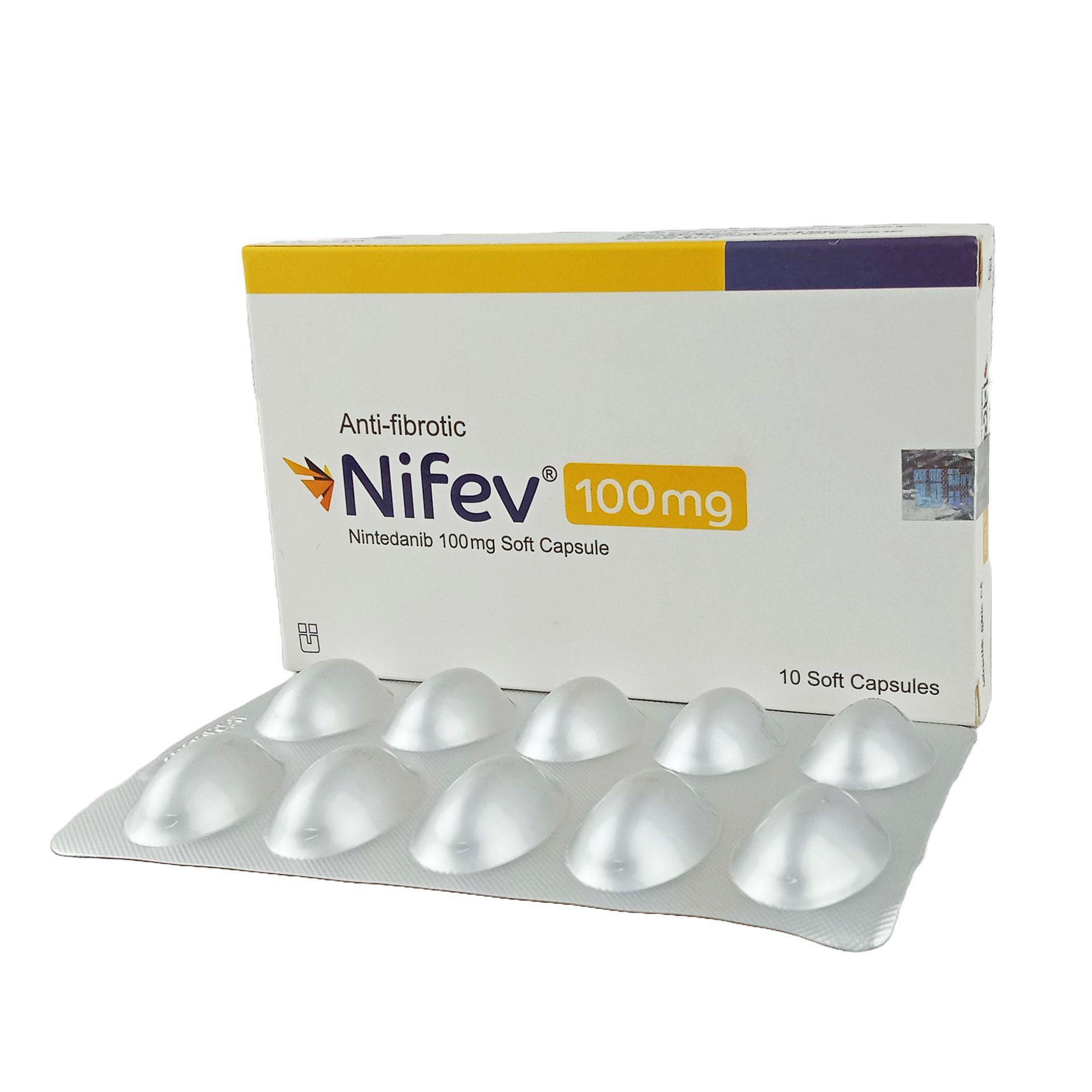 Pack Image: Nifev 100 mg Capsule (1 x 10)