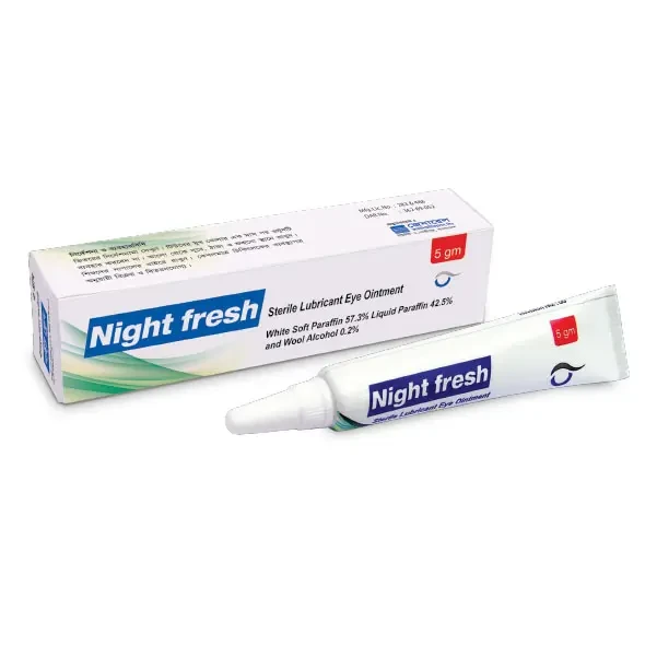 Pack Image: Night Fresh 57.3% 42.5% Eye Ointment (5 gm tube)