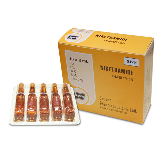 Pack Image: Nikethamide 250 mg Injection (2 ml ampoule)