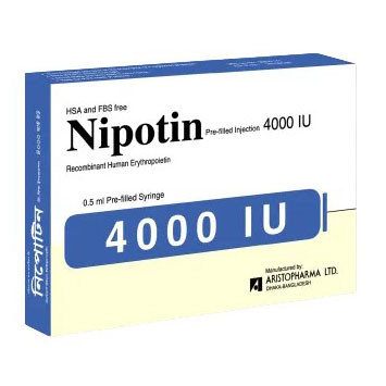 Pack Image: Nipotin 4000 IU Injection (4000 IU pre-filled syringe)