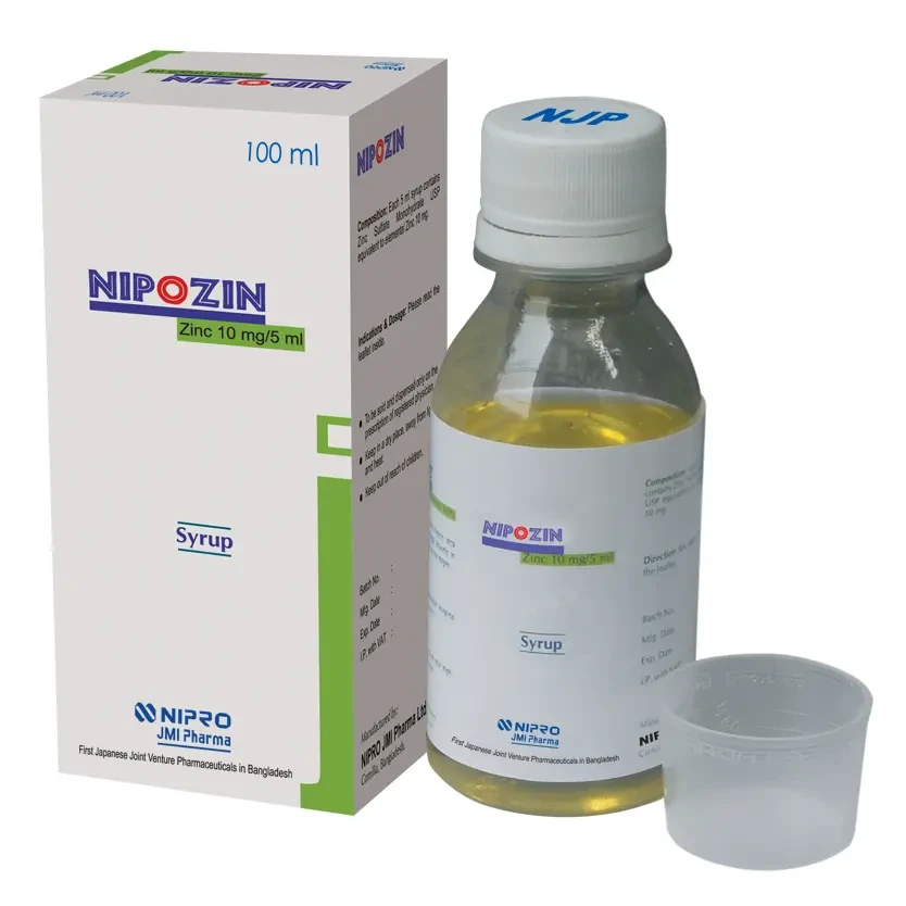 Pack Image: Nipozin 10 mg Syrup (100 ml bottle)