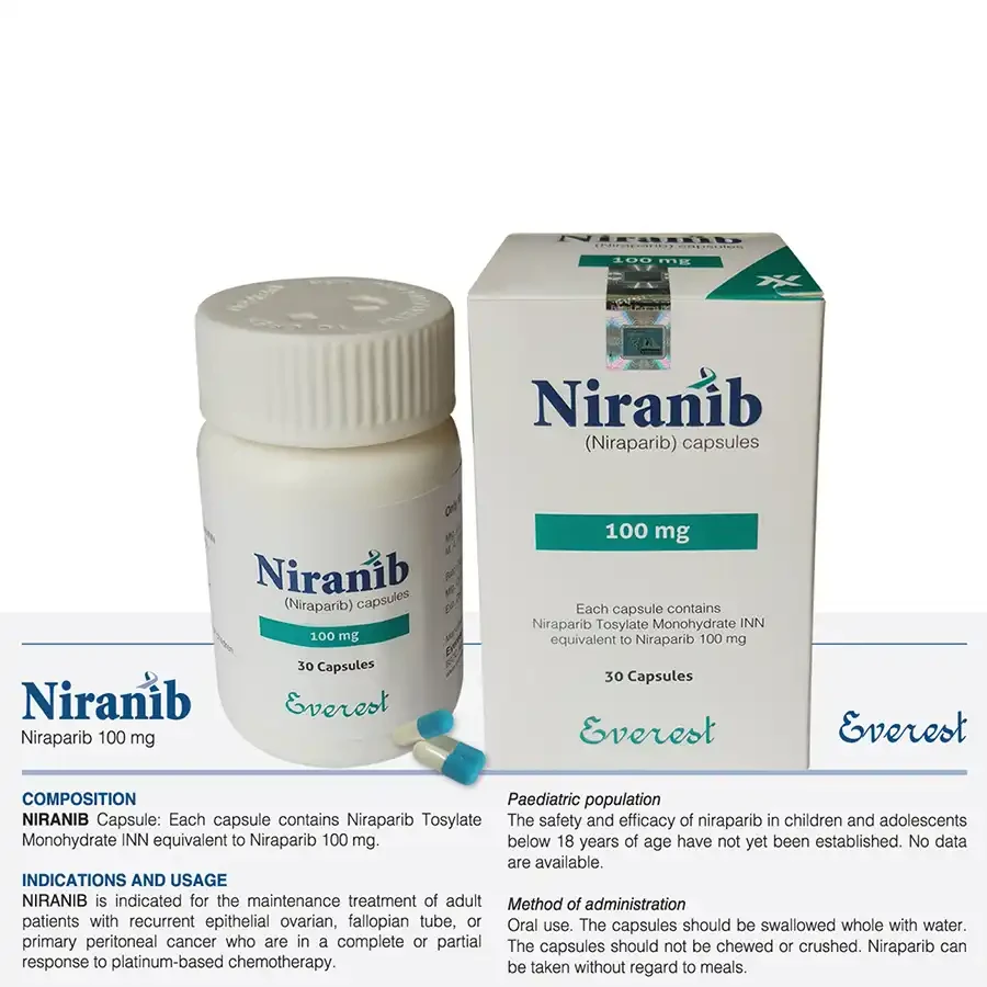 Pack Image: Niranib 100 mg Capsule (1 x 30)