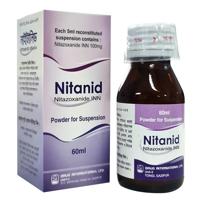 Pack Image: Nitanid 100 mg Suspension (60 ml bottle)
