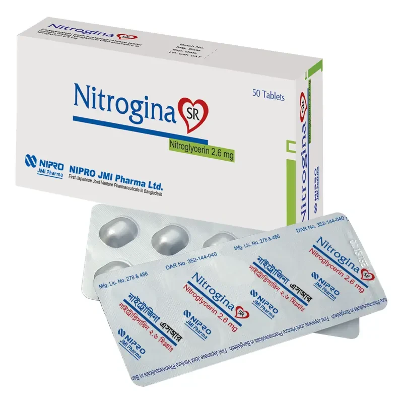 Pack Image: Nitrogina SR 2.6 mg Tablet (5 x 10)