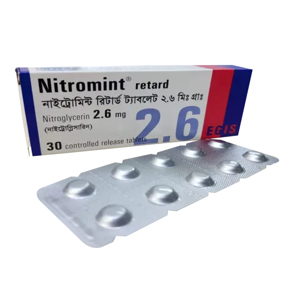 Pack Image: Nitromint Retard 2.6 mg Tablet (3 x 10)