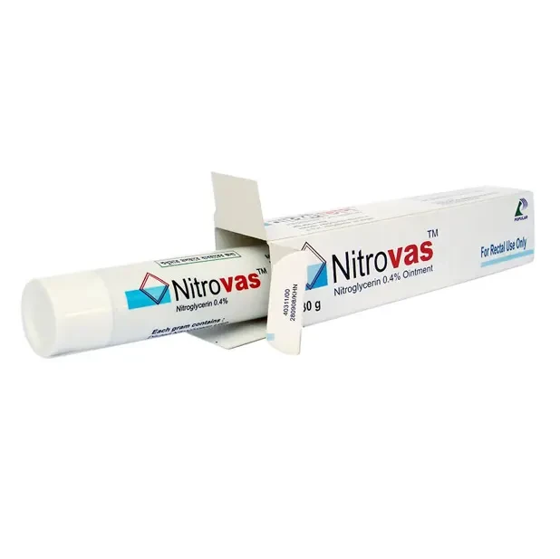 Pack Image: Nitrovas 0.4% Ointment (30 gm tube)