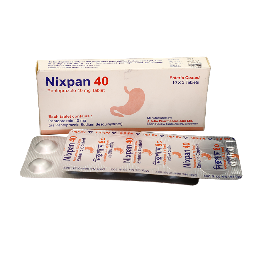 Pack Image: Nixpan 40 mg Tablet (3 x 10)