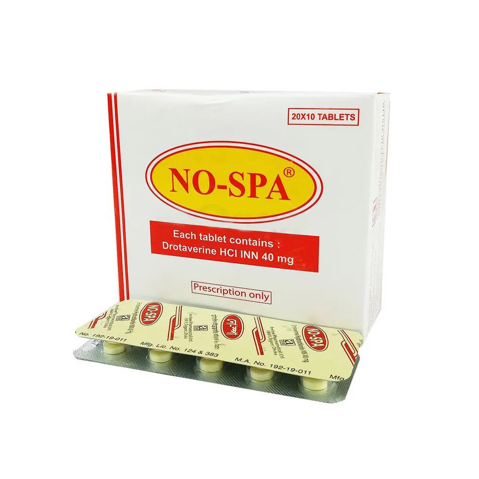 Pack Image: No-Spa 40 mg Tablet (20 x 10)