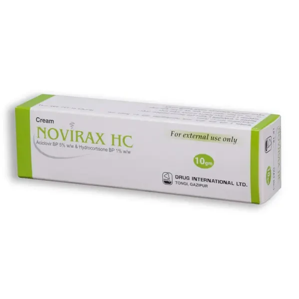 Pack Image: Novirax HC 5% 1% Cream (10 gm tube)