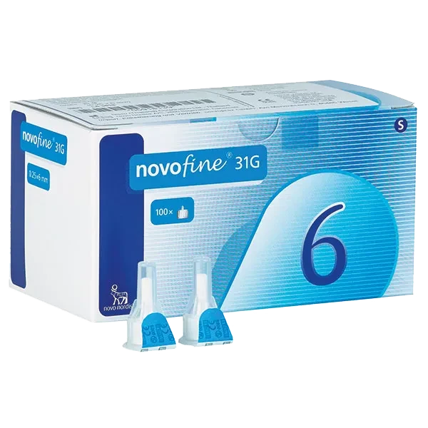 Pack Image: NovoFine 31G 6 mm Pen Needle (Each pen needle)