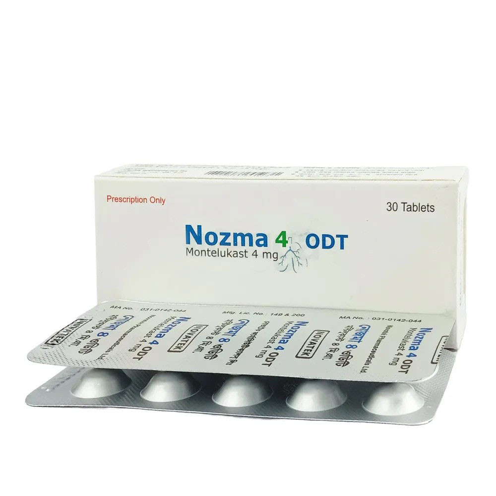 Pack Image: Nozma ODT 4 mg Tablet (3 x 10)