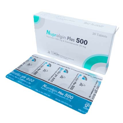 Pack Image: Nupralgin Plus 500 mg Tablet (3 x 10)