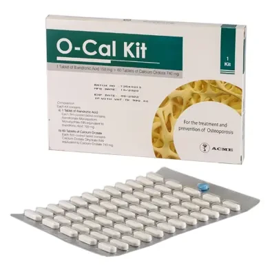 Pack Image: O-Cal Kit 150 mg Tablet ((1 & 60) tablet kit)