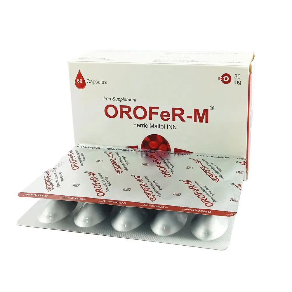 Pack Image: OROFeR-M 30 mg Capsule (6 x 10)