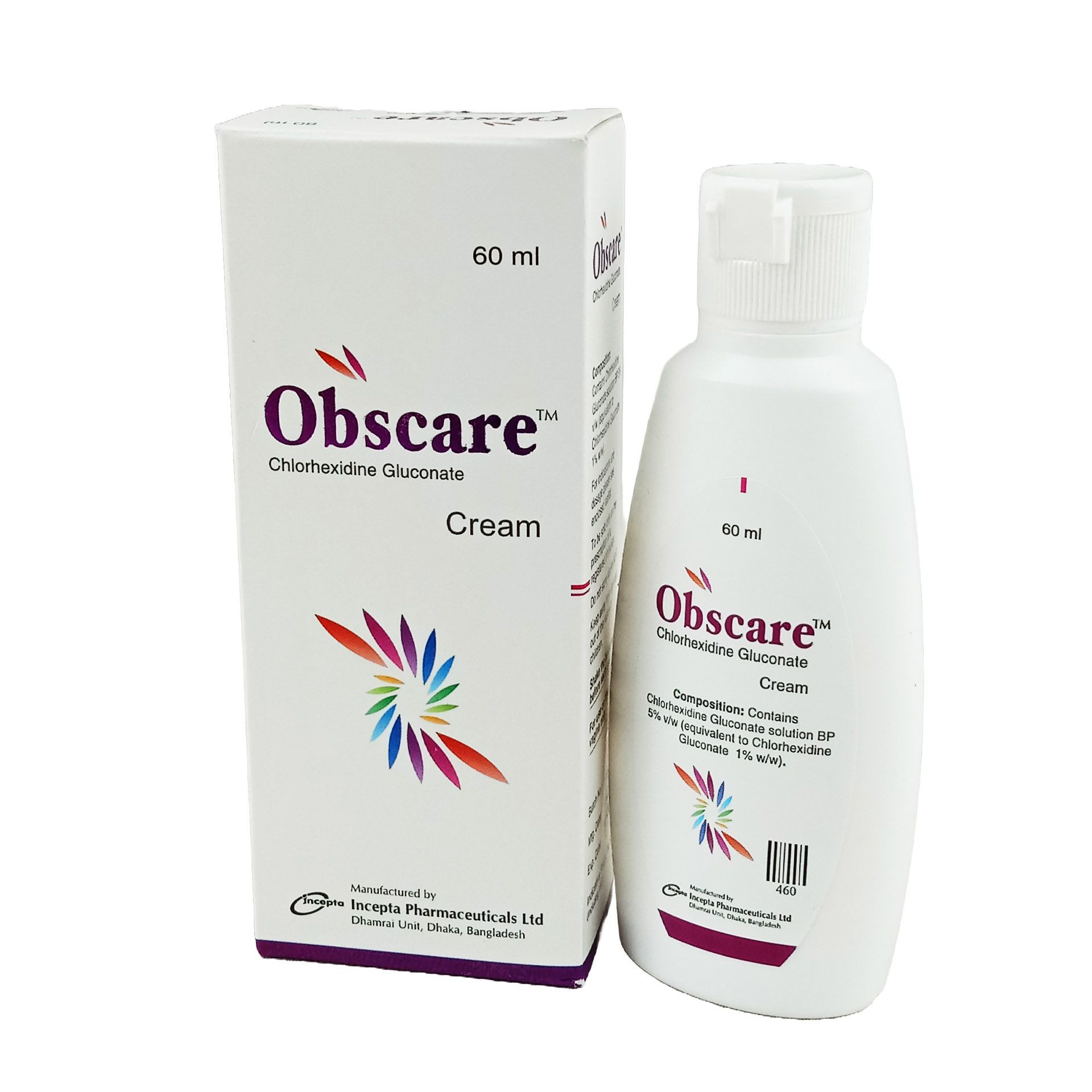 Pack Image: Obscare 1% w Cream (60 ml bottle)
