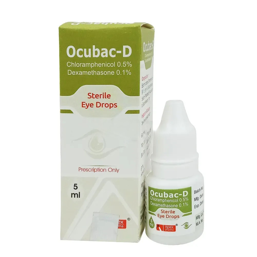 Pack Image: Ocubac-D 0.1% 0.5% Eye Drop (5 ml drop)