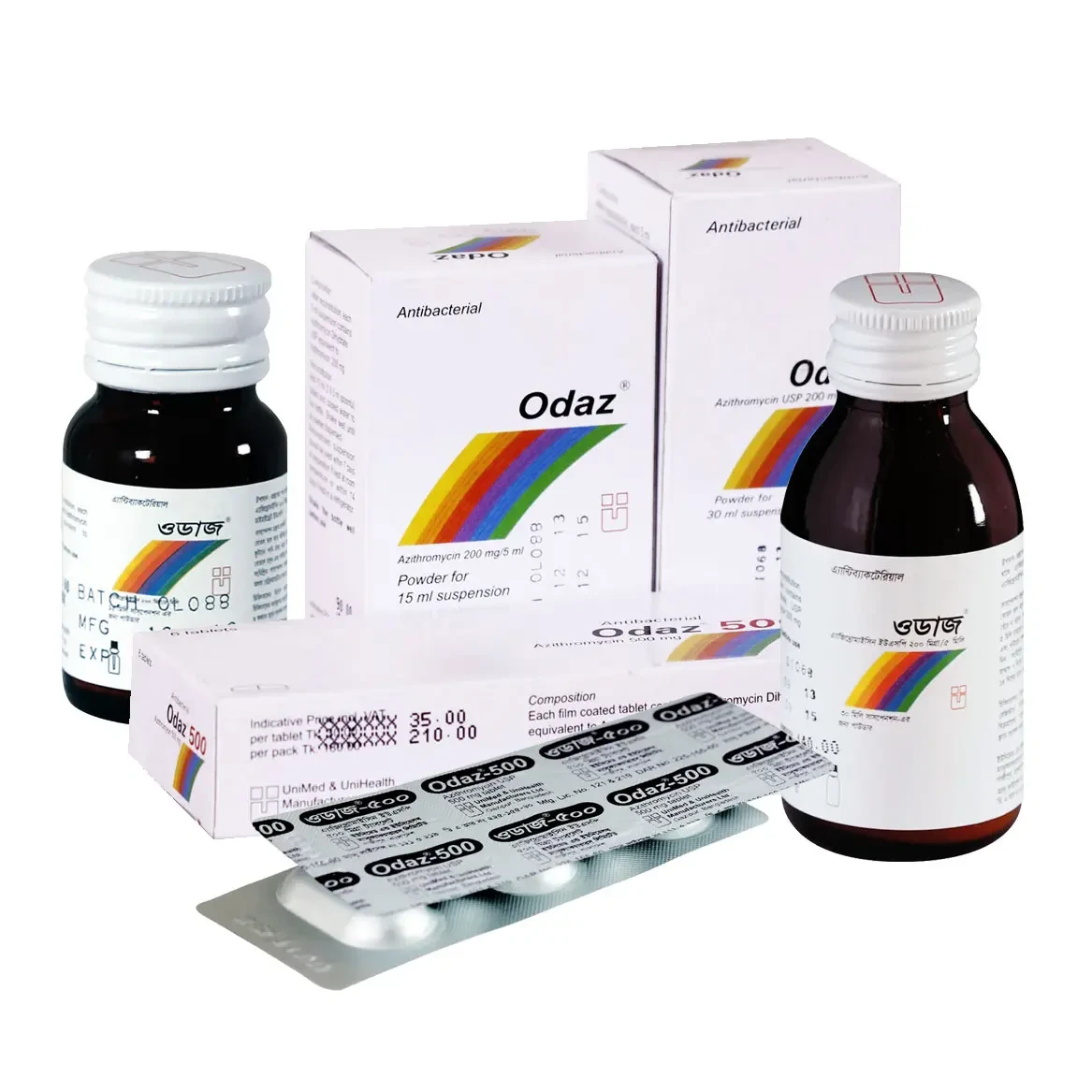 Pack Image: Odaz 200 mg Suspension (15 ml bottle)