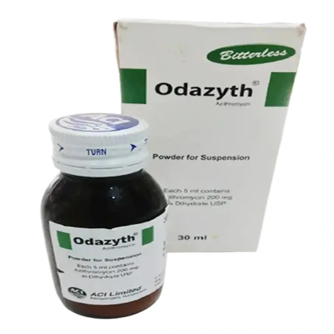 Pack Image: Odazyth 200 mg Suspension (50 ml bottle)