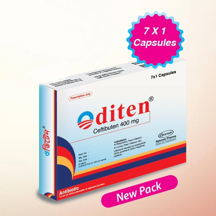 Pack Image: Oditen 400 mg Capsule (1 x 7)