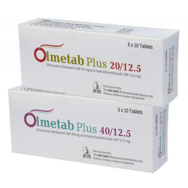 Pack Image: Olmetab Plus 20 mg Tablet (5 x 10)