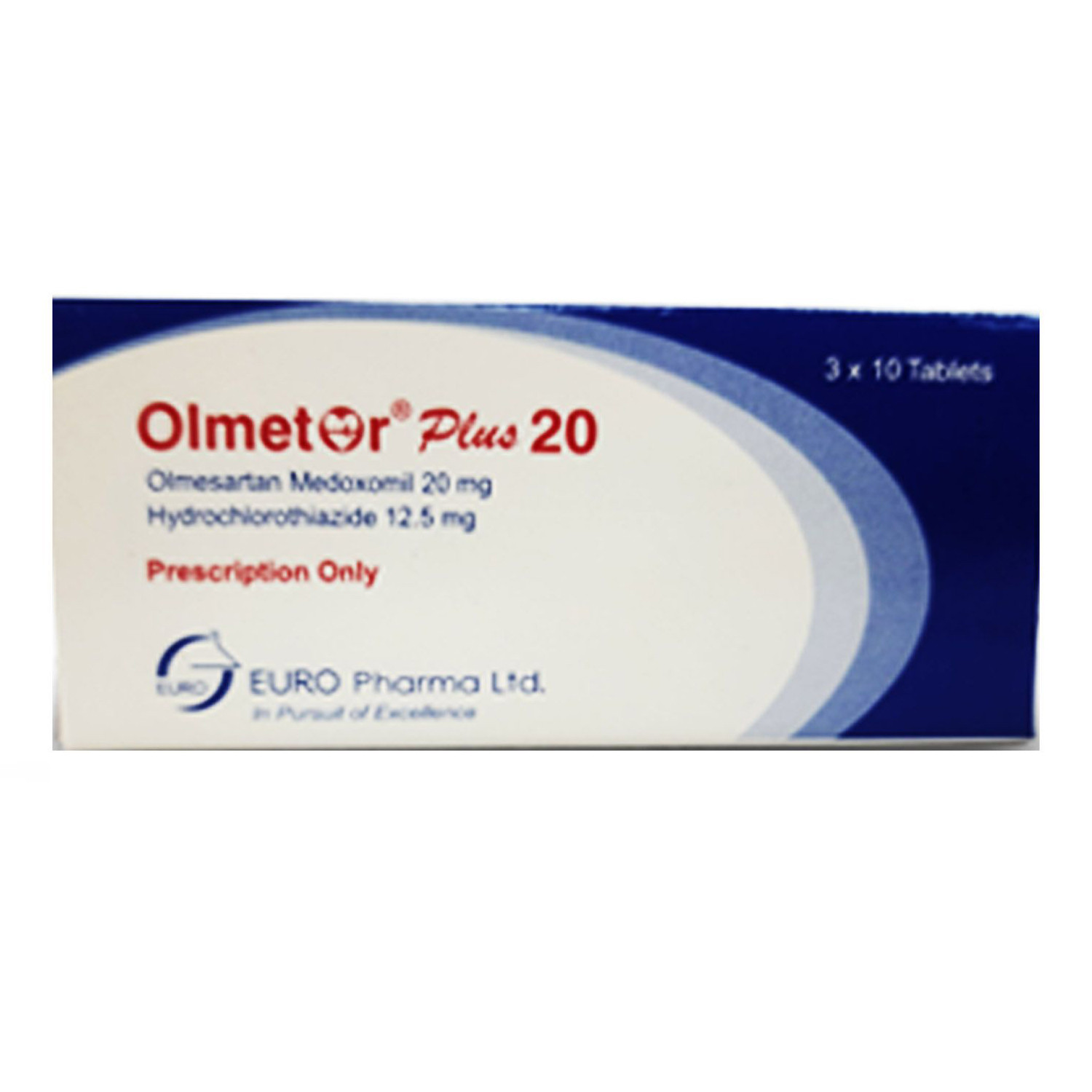 Pack Image: Olmetor Plus 20 mg Tablet (3 x 10)