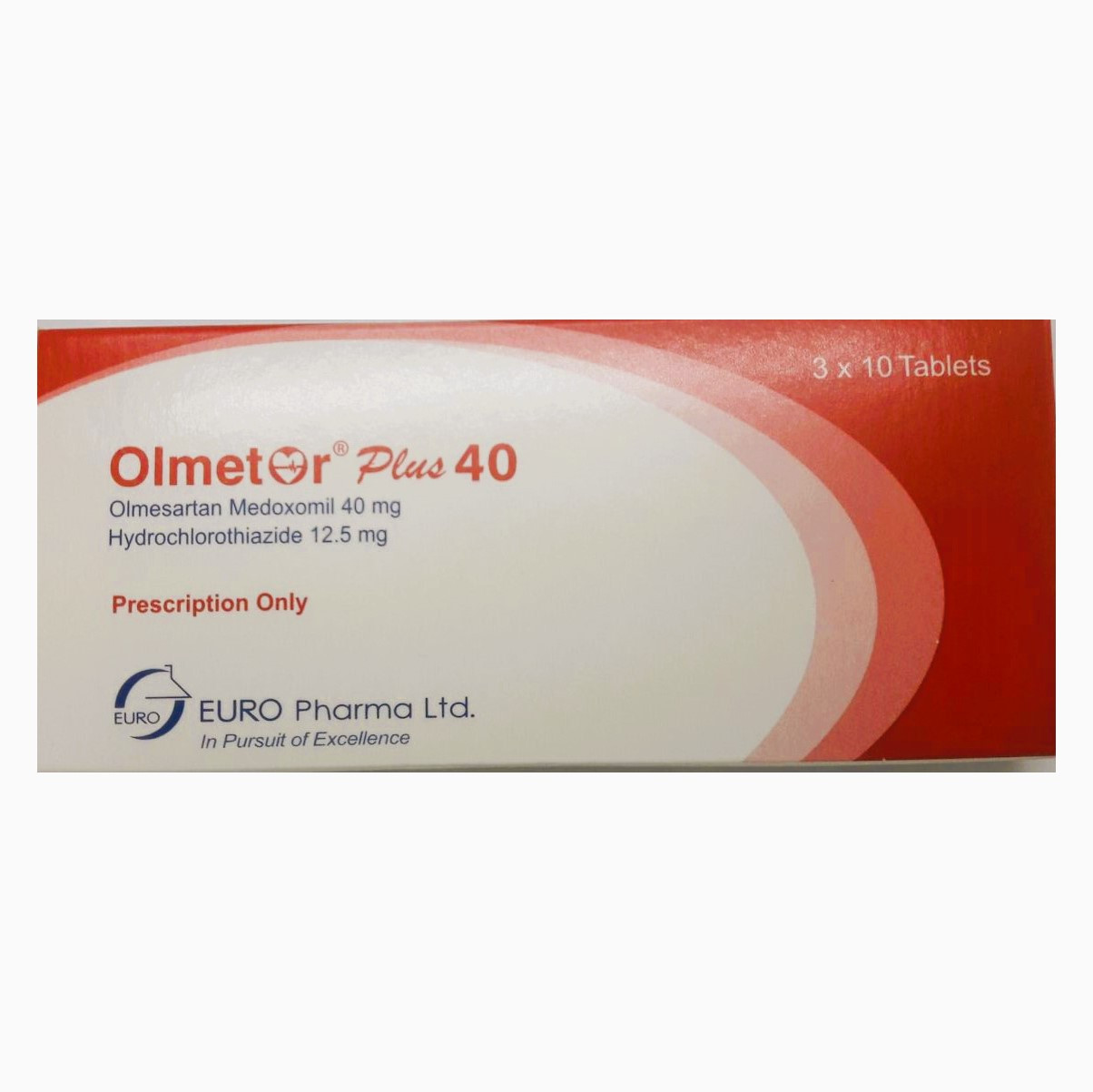 Pack Image: Olmetor Plus 40 mg Tablet (3 x 10)