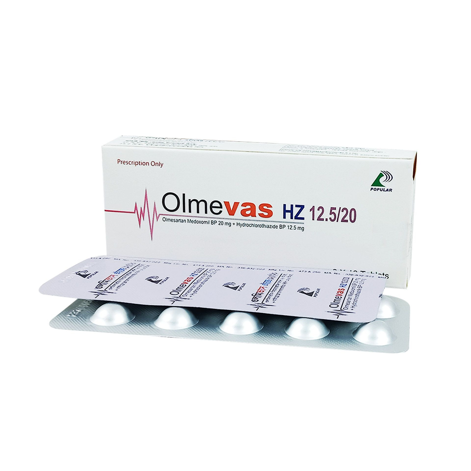 Pack Image: Olmevas HZ 20 mg Tablet (3 x 10)