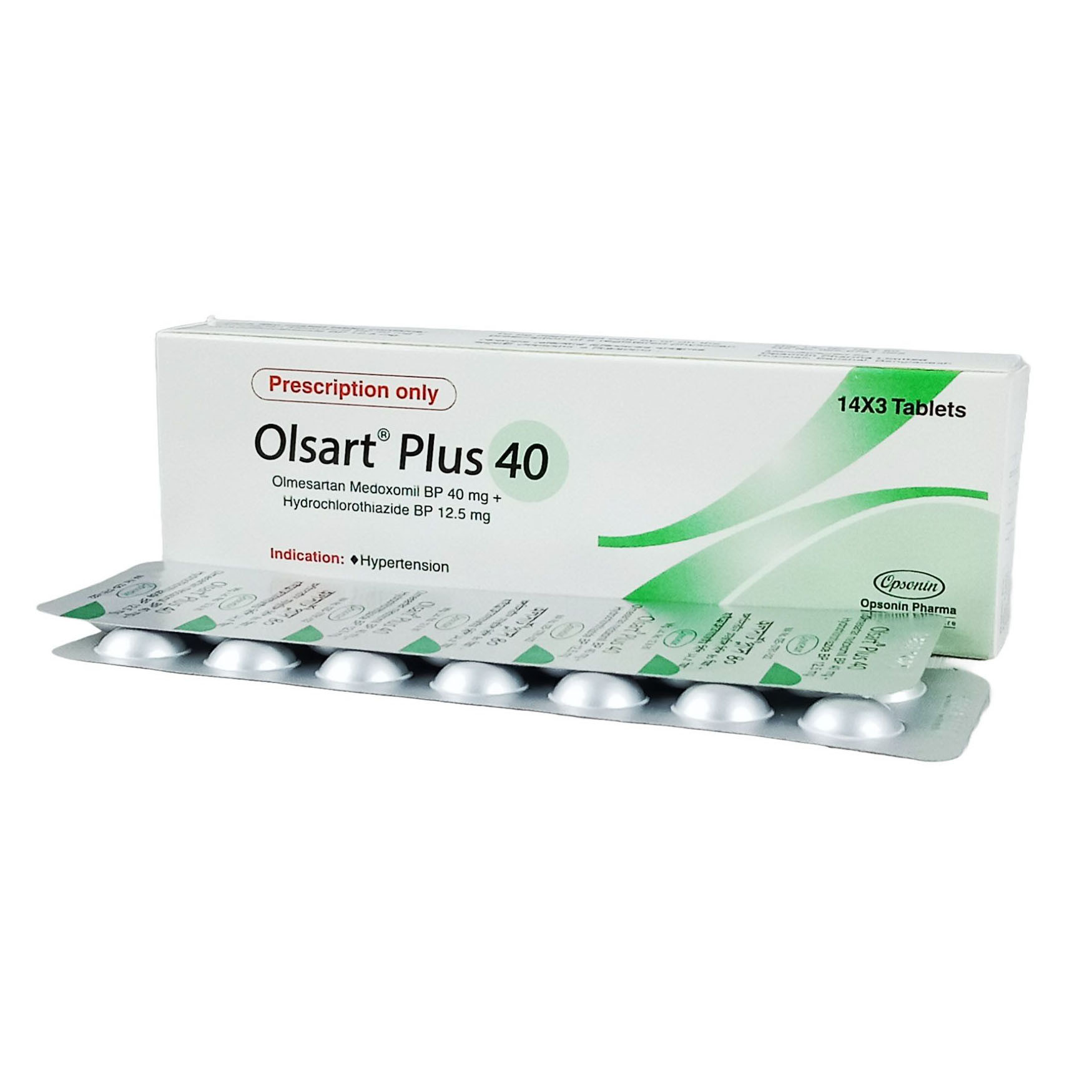 Pack Image: Olsart Plus 40 mg Tablet (3 x 14)