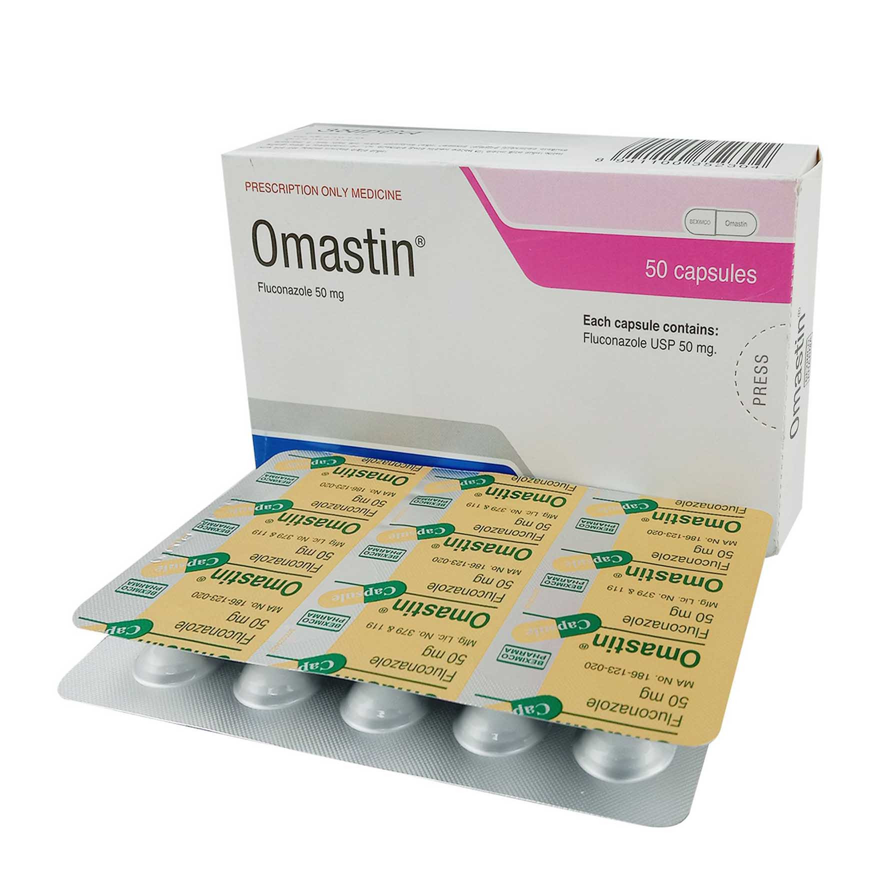 Pack Image: Omastin 50 mg Capsule (5 x 10)