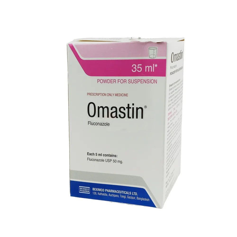 Pack Image: Omastin 50 mg Suspension (35 ml bottle)