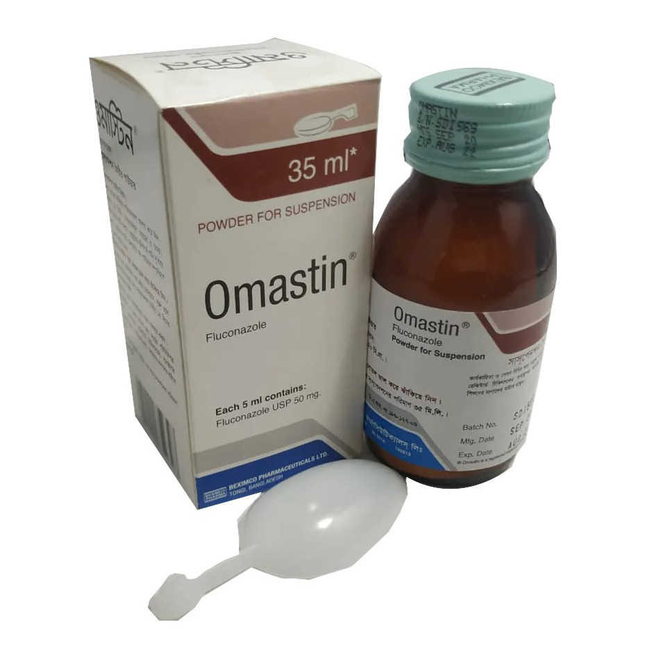 Pack Image: Omastin 50 mg Suspension (35 ml bottle)