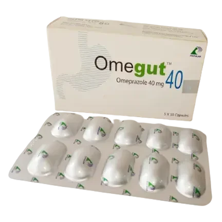Pack Image: Omegut 40 mg Capsule (5 x 10)