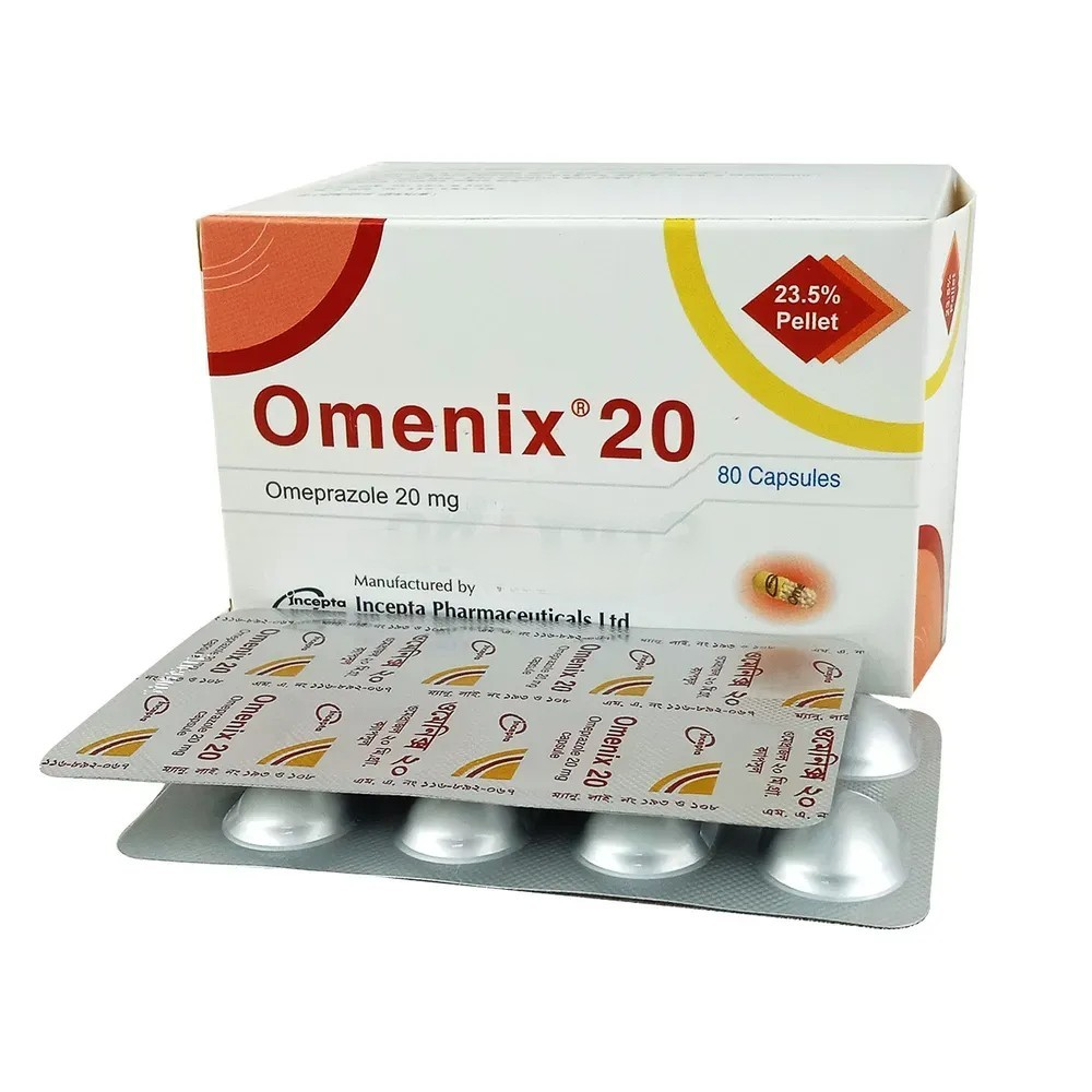 Pack Image: Omenix 20 mg Capsule (10 x 8)