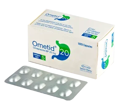 Pack Image: Ometid 20 mg Capsule (9 x 10)