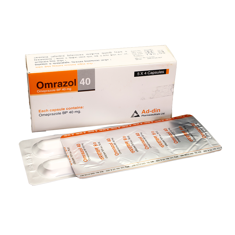 Pack Image: Omrazol 40 mg Capsule (4 x 5)