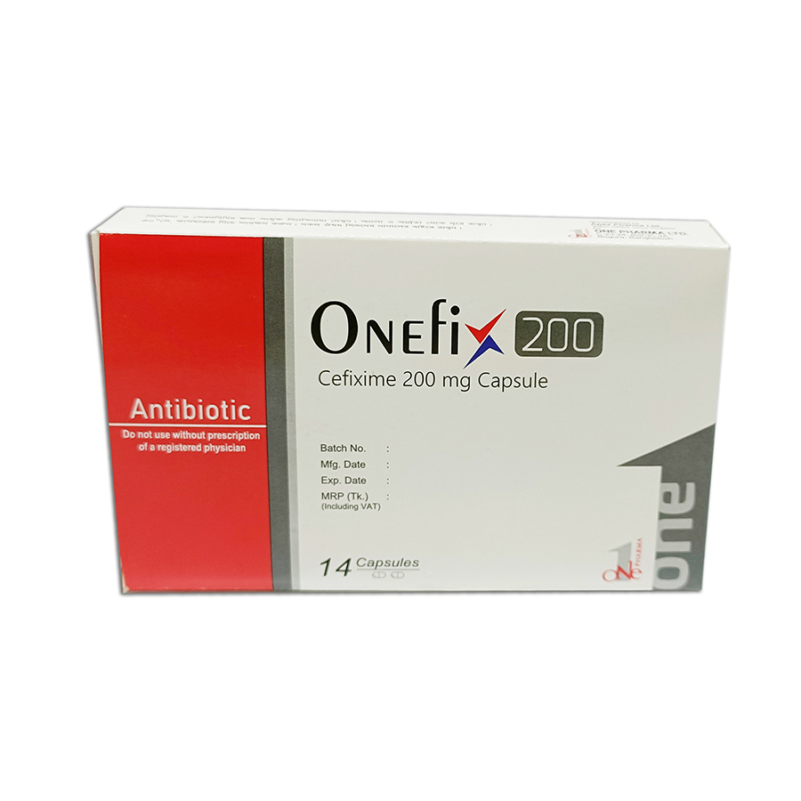 Pack Image: Onefix 200 mg Capsule (2 x 7)