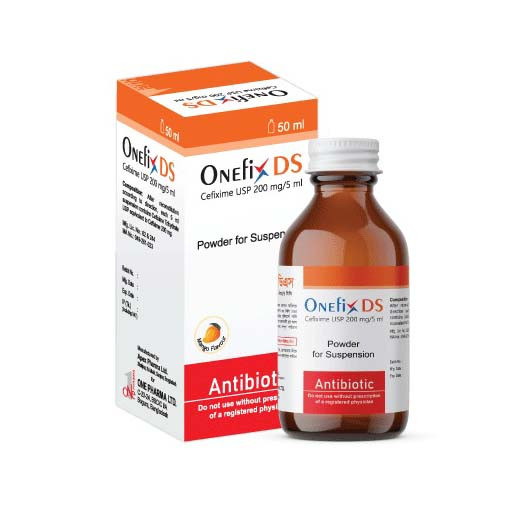 Pack Image: Onefix DS 200 mg Suspension (50 ml bottle)